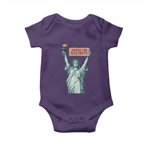 Statue Of Liberty Justice For Alex Pretti Tribute Gift Baby Onesie TS12 Purple Print Your Wear