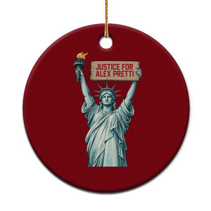 Statue Of Liberty Justice For Alex Pretti Tribute Gift Ceramic Ornament TS12 1pc Red Print Your Wear