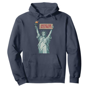Statue Of Liberty Justice For Alex Pretti Tribute Gift Hoodie TS12 Navy Print Your Wear