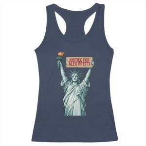 Statue Of Liberty Justice For Alex Pretti Tribute Gift Racerback Tank Top TS12 Navy Print Your Wear