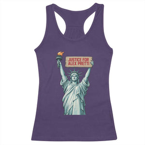 Statue Of Liberty Justice For Alex Pretti Tribute Gift Racerback Tank Top TS12 Purple Print Your Wear