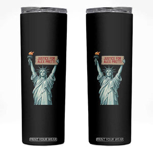 Statue Of Liberty Justice For Alex Pretti Tribute Gift Skinny Tumbler TS12 Black Print Your Wear