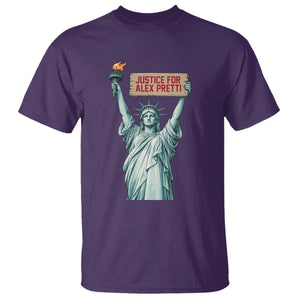 Statue Of Liberty Justice For Alex Pretti Tribute Gift T Shirt TS12 Purple Print Your Wear