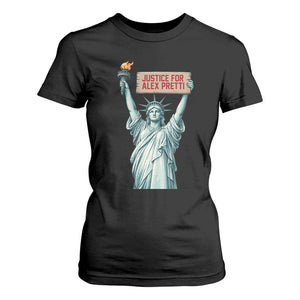 Statue Of Liberty Justice For Alex Pretti Tribute Gift T Shirt For Women TS12 Black Print Your Wear
