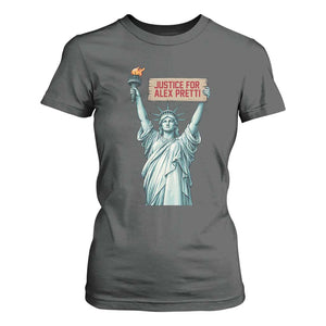 Statue Of Liberty Justice For Alex Pretti Tribute Gift T Shirt For Women TS12 Dark Heather Print Your Wear