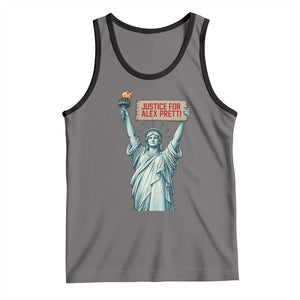 Statue Of Liberty Justice For Alex Pretti Tribute Gift Tank Top TS12 Deep Heather Black Print Your Wear