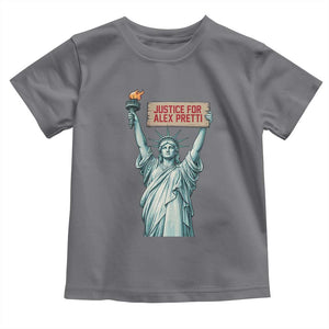 Statue Of Liberty Justice For Alex Pretti Tribute Gift Toddler T Shirt TS12 Charcoal Print Your Wear