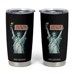Statue Of Liberty Justice For Alex Pretti Tribute Gift Tumbler Cup TS12 Black Print Your Wear
