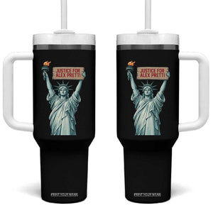 Statue Of Liberty Justice For Alex Pretti Tribute Gift Tumbler With Handle TS12 One Size: 40 oz Black Print Your Wear
