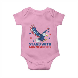 Stand With Minneapolis Baby Onesie American Eagle Protest Gift TS12 Light Pink Print Your Wear