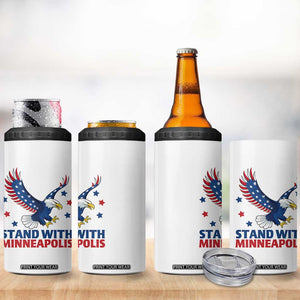 Stand With Minneapolis 4 in 1 Can Cooler Tumbler American Eagle Protest Gift TS12 Print Your Wear