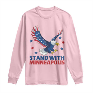 Stand With Minneapolis Long Sleeve Shirt American Eagle Protest Gift TS12 Light Pink Print Your Wear