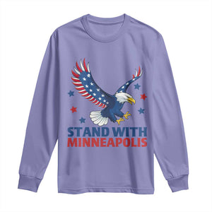 Stand With Minneapolis Long Sleeve Shirt American Eagle Protest Gift TS12 Violet Print Your Wear