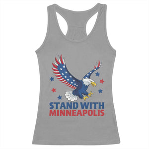 Stand With Minneapolis Racerback Tank Top American Eagle Protest Gift TS12 Sport Gray Print Your Wear