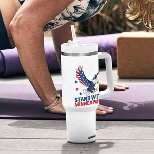 Stand With Minneapolis Tumbler With Handle American Eagle Protest Gift TS12 Print Your Wear