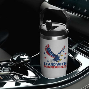 Stand With Minneapolis Flip Straw Tumbler American Eagle Protest Gift TS12 Print Your Wear