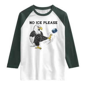 American Eagle No Ice Please Raglan Shirt Minneapolis Support Gift TS12 White Dark Forest Green Print Your Wear