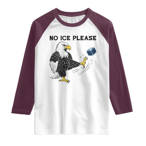 American Eagle No Ice Please Raglan Shirt Minneapolis Support Gift TS12 White Maroon Print Your Wear