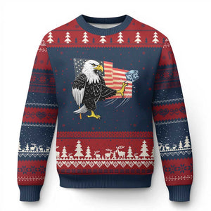 Solidarity With Minneapolis Ugly Christmas Sweater American Eagle No Ice Please Support TS12 Navy Red Print Your Wear