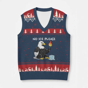 No Ice Please V-Neck Knit Sweater Vest Funny American Eagle Social Justice Gift TS12 Navy Red Print Your Wear