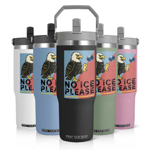 American Eagle No Ice Please Flip Straw Tumbler Minnesota Protest Support Gift TS12 Print Your Wear