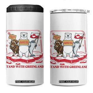 Hands Off Greenland 4 in 1 Can Cooler Tumbler Support Greenlander Gift TS12 One Size: 16 oz White Print Your Wear