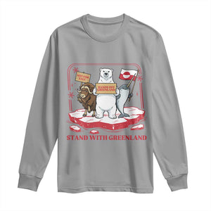 Hands Off Greenland Long Sleeve Shirt Support Greenlander Gift TS12 Sport Gray Print Your Wear