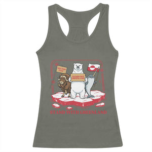 Hands Off Greenland Racerback Tank Top Support Greenlander Gift TS12 Military Green Print Your Wear