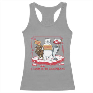 Hands Off Greenland Racerback Tank Top Support Greenlander Gift TS12 Sport Gray Print Your Wear