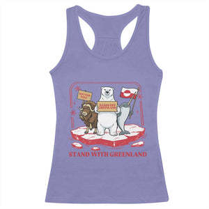 Hands Off Greenland Racerback Tank Top Support Greenlander Gift TS12 Violet Print Your Wear
