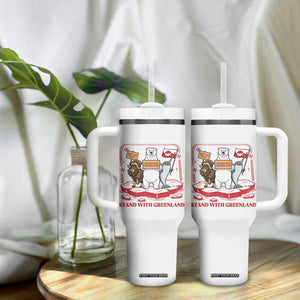 Hands Off Greenland Tumbler With Handle Support Greenlander Gift TS12 Print Your Wear