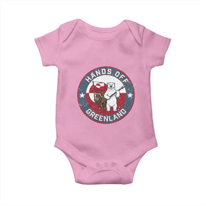 Hands Off Greenland Baby Onesie Anti Authoritarian Political Gag Gift TS12 Light Pink Print Your Wear
