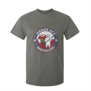 Hands Off Greenland T Shirt For Kid Anti Authoritarian Political Gag Gift TS12 Military Green Print Your Wear