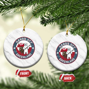 Hands Off Greenland Ceramic Ornament Anti Authoritarian Political Gag Gift TS12 1pc White Marble Print Your Wear