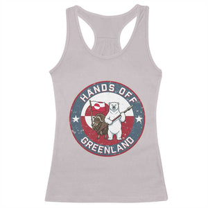 Hands Off Greenland Racerback Tank Top Anti Authoritarian Political Gag Gift TS12 Ice Gray Print Your Wear