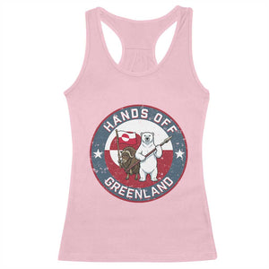 Hands Off Greenland Racerback Tank Top Anti Authoritarian Political Gag Gift TS12 Light Pink Print Your Wear