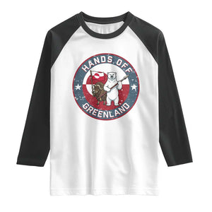 Hands Off Greenland Raglan Shirt Anti Authoritarian Political Gag Gift TS12 White Black Print Your Wear
