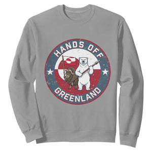Hands Off Greenland Sweatshirt Anti Authoritarian Political Gag Gift TS12 Sport Gray Print Your Wear