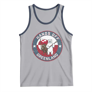 Hands Off Greenland Tank Top Anti Authoritarian Political Gag Gift TS12 Athletic Heather Navy Print Your Wear