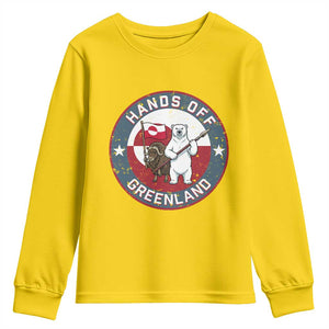 Hands Off Greenland Youth Sweatshirt Anti Authoritarian Political Gag Gift TS12 Daisy Print Your Wear