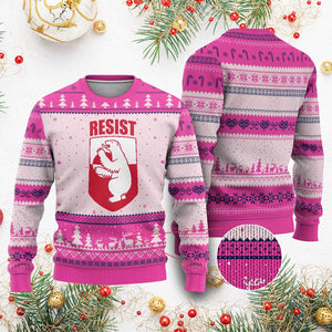 Greenland Resist Ugly Christmas Sweater Stand With Greenlanders TS12 Hot Pink Print Your Wear