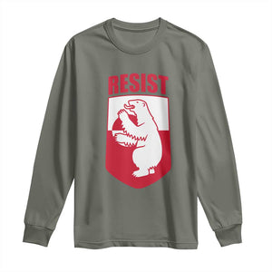 Greenland Resist Long Sleeve Shirt Stand With Greenlanders TS12 Military Green Print Your Wear