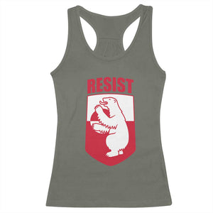 Greenland Resist Racerback Tank Top Stand With Greenlanders TS12 Military Green Print Your Wear