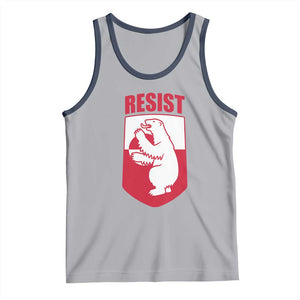 Greenland Resist Tank Top Stand With Greenlanders TS12 Athletic Heather Navy Print Your Wear