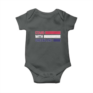 Vintage Retro Stand With Greenland Baby Onesie Support Greenlander Gift TS12 Dark Heather Print Your Wear