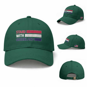 Vintage Retro Stand With Greenland Baseball Cap Support Greenlander Gift TS12 Baseball Cap Universal Fit Irish Green Print Your Wear