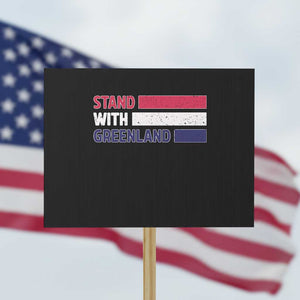 Vintage Retro Stand With Greenland Protest Sign Support Greenlander Gift TS12 Horizontal 18" × 24" Black Print Your Wear