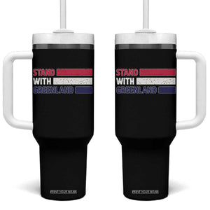 Vintage Retro Stand With Greenland Tumbler With Handle Support Greenlander Gift TS12 One Size: 40 oz Black Print Your Wear