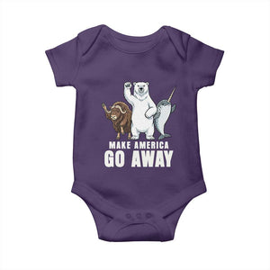 Funny Make America Go Away Baby Onesie Anti Authoritarian Political Gag Gift TS12 Purple Print Your Wear