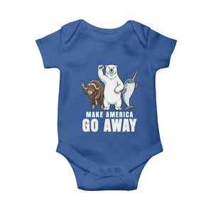 Funny Make America Go Away Baby Onesie Anti Authoritarian Political Gag Gift TS12 Royal Blue Print Your Wear